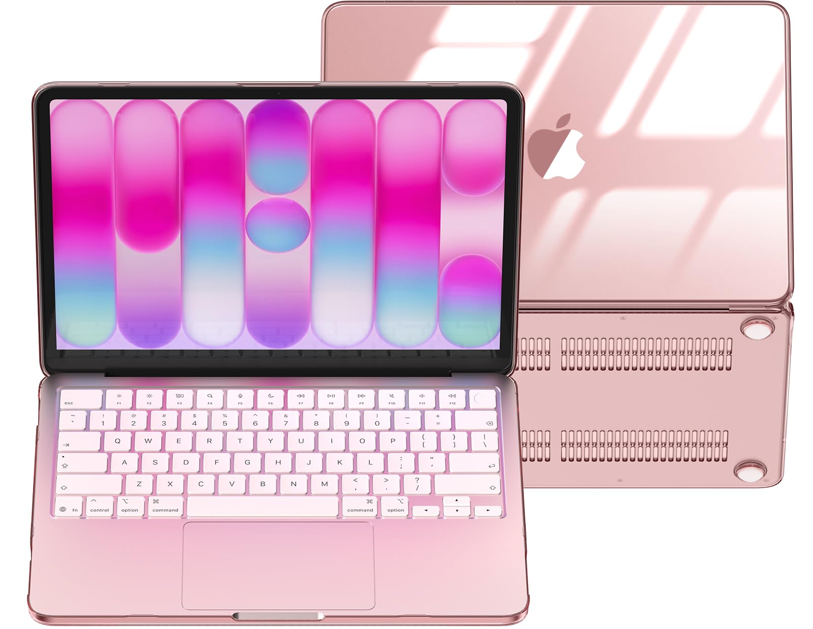 BlueSwan Coque MacBook Neo 13 Pouces 2026 A18 Pro A3404 Étui Rigide Housse Plastique Rose poudré