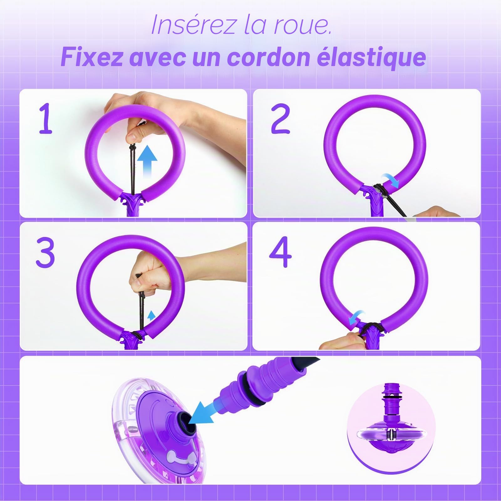 Hot Bee Anneau de saut d'obstacle clignotant pour enfants avec compteur, minuterie, compteur de calories, jouet cadeau pour filles de 6 à 12 ans, roue swing rechargeable, avec roue lumineuse, Noël,