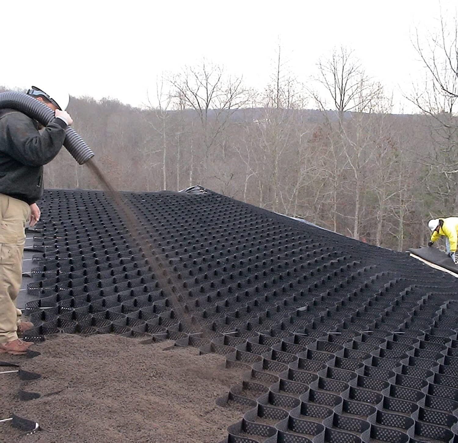 Generico Sistema di Griglie in Ghiaia per vialetti, Rete stabilizzatrice permeabile per Il Controllo del Terreno, geogriglie ad Alta Resistenza per parcheggi e Rinforzo del sottofondo (5x7 m/16,5x23