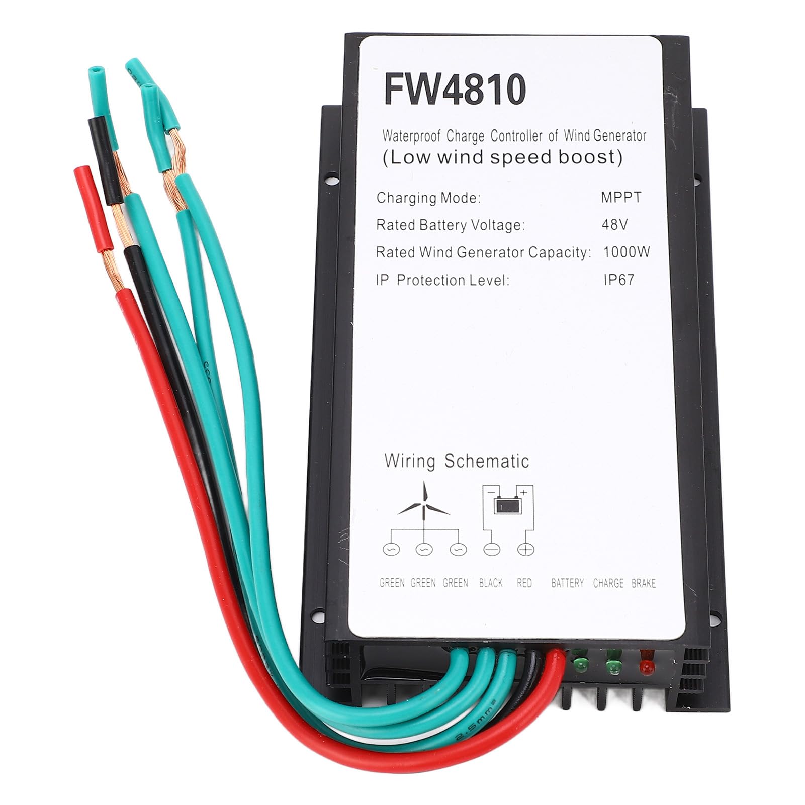 BuyWeek Controlador de Carga de Turbina Eólica Controlador de Generador, 1000W 48V MPPT IP67 Impermeable