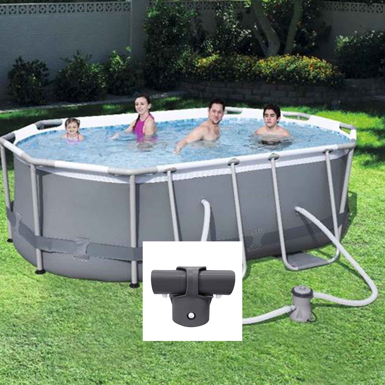 Effizienter T Verbindungs Pool Schlauchverbinder, effektiver Pool Schlauchadapter, geeignet zur Verbesserung der Wartungseffizienz, Ersatzverbindung für Pools