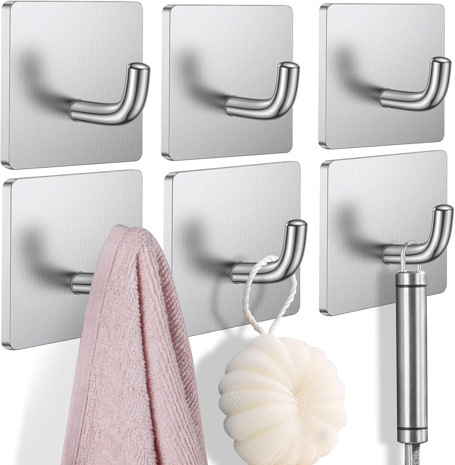 Budding Joy Adhesive Hooks Heavy Duty Stick on Wall Hooks Towel Hooks