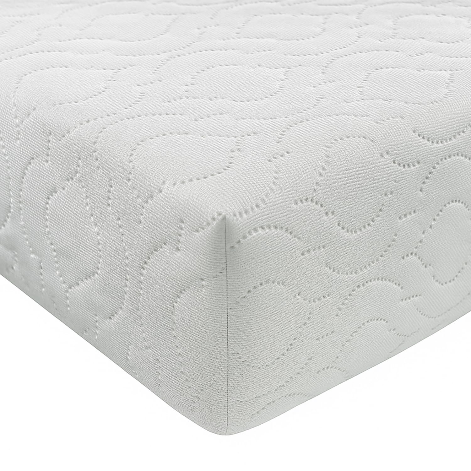Pinkfairyz Baby Toddler Cot Bed Foam Mattress Fully Breathable & Water-Resistant Zipped Removable Washable Cover, Hypoallergenic, White (160 x 70 x 13 cm)