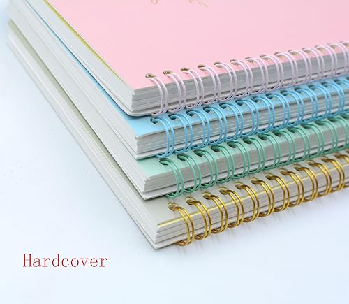 Miniatura 3 de Yansanido Cuaderno de espiral, 4 unidades, tamaño A5, diseño de flores doradas, tapa dura gruesa de 0.315 in, 80 hojas160 páginas, diarios para