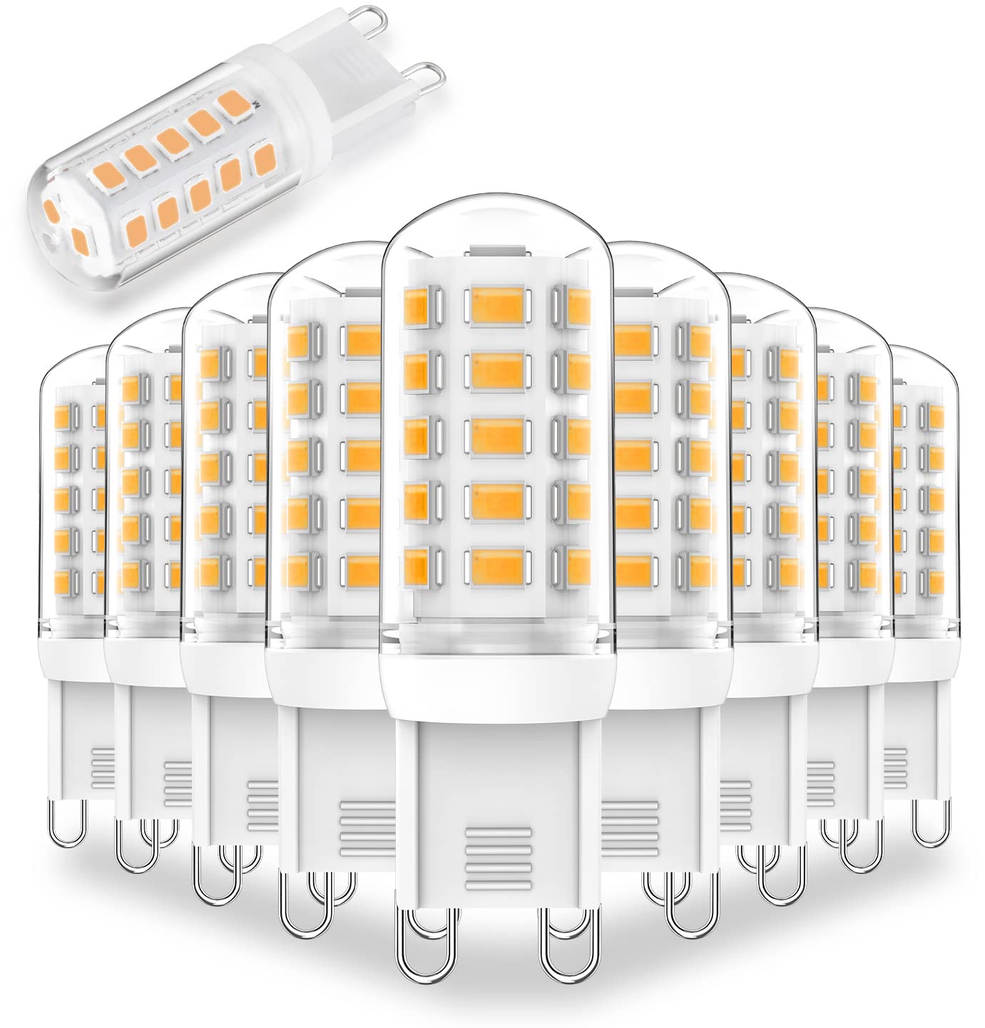 Dimmbare G9-LED-Leuchtmittel, 3 W, 4000 K, neutralweiß, ersetzt G9-Halogenlampen, 20 W, 25 W, 30 W, AC 120 V, 0–100 % dimmbar, G9-LED-Leuchtmittel, 3 W, 350 lm, für Kronleuchter