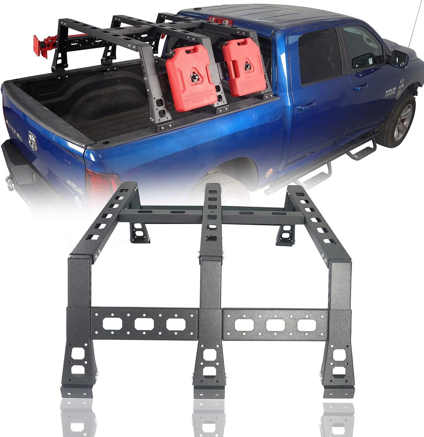 Hooke Road Ram 1500 Overland Bed Rack Truck Ladder Rack for 2009-2018 Dodge Ram 1500 Cargo Carrier