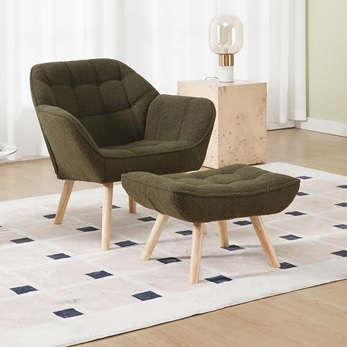 Sofá biplaza pequeño de 48 pulgadas, moderno sofá de tela de lino de 2 plazas con respaldos acolchados y patas de madera para sala de estar,