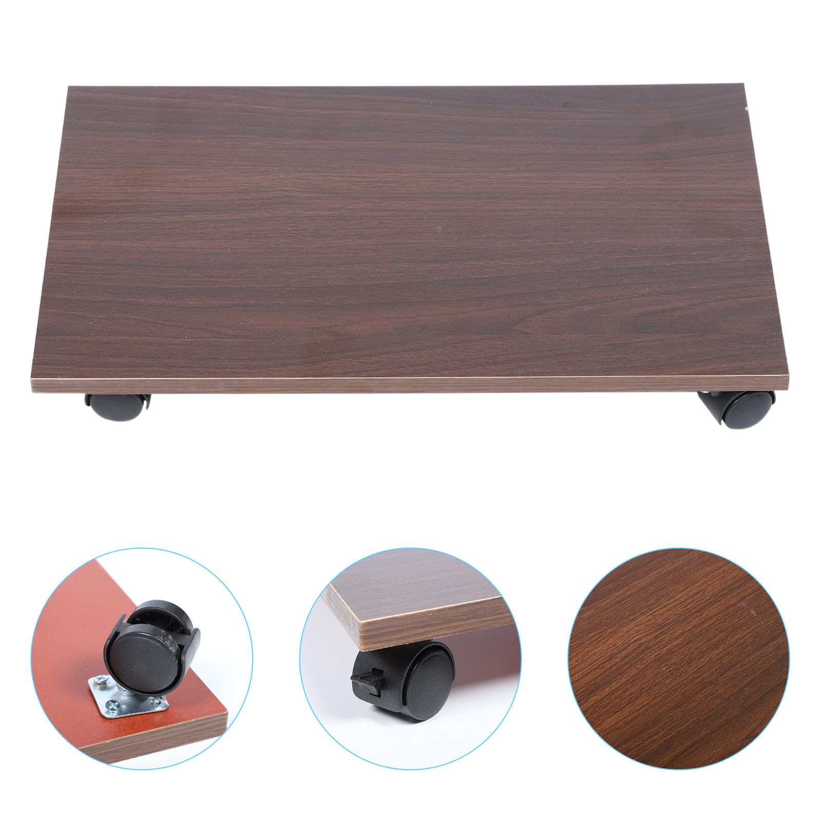 PACKOVE Soporte para CPU con Ruedas de Madera Abs Negro para Ordenador