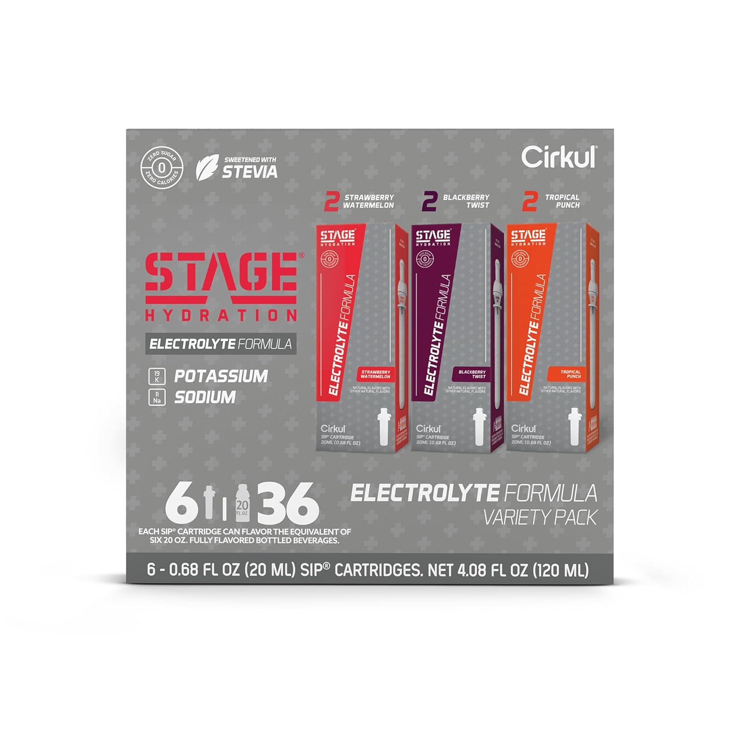 Cirkul Stage Electrolytes and Stevia Flavor Water Variety Pack, Makes 36 Drinks, No Sugar, Zero Calorie Drink Mix, (2 Strawberry Watermelon, 2 Tropical Punch, 2 Blackberry Twist) - Image 8