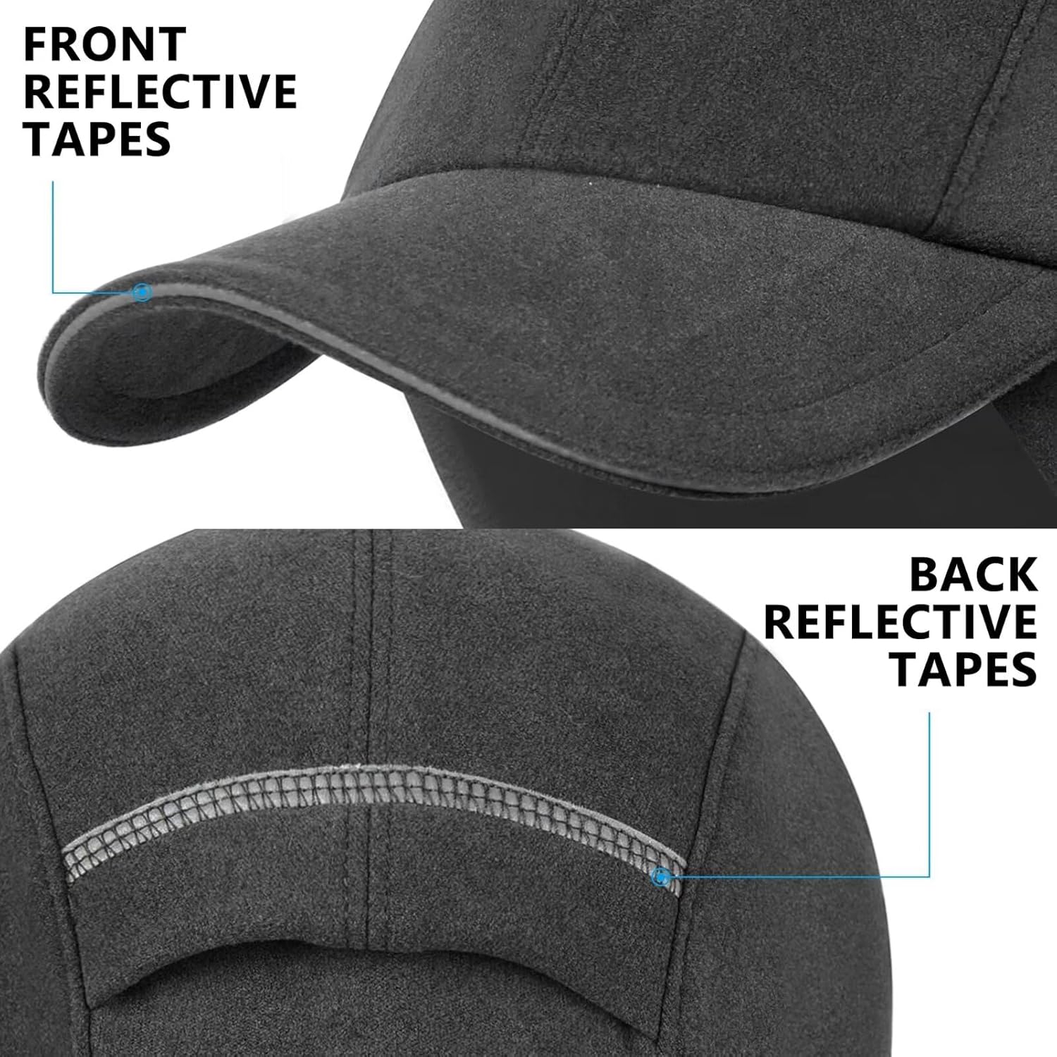 GADIEMKENSD Women's Winter Reflective Fleece Ponytail Hat with Drop Down Ear Warmer - Image 5