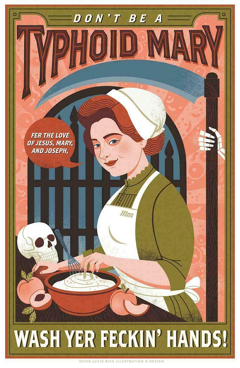 Krouterebs New Typhoid Mary Metal Tin Sign Rustic Suitable for Home and Kitchen Bar Man Cave Cafe Garage Wall Decor 12x8 Inch
