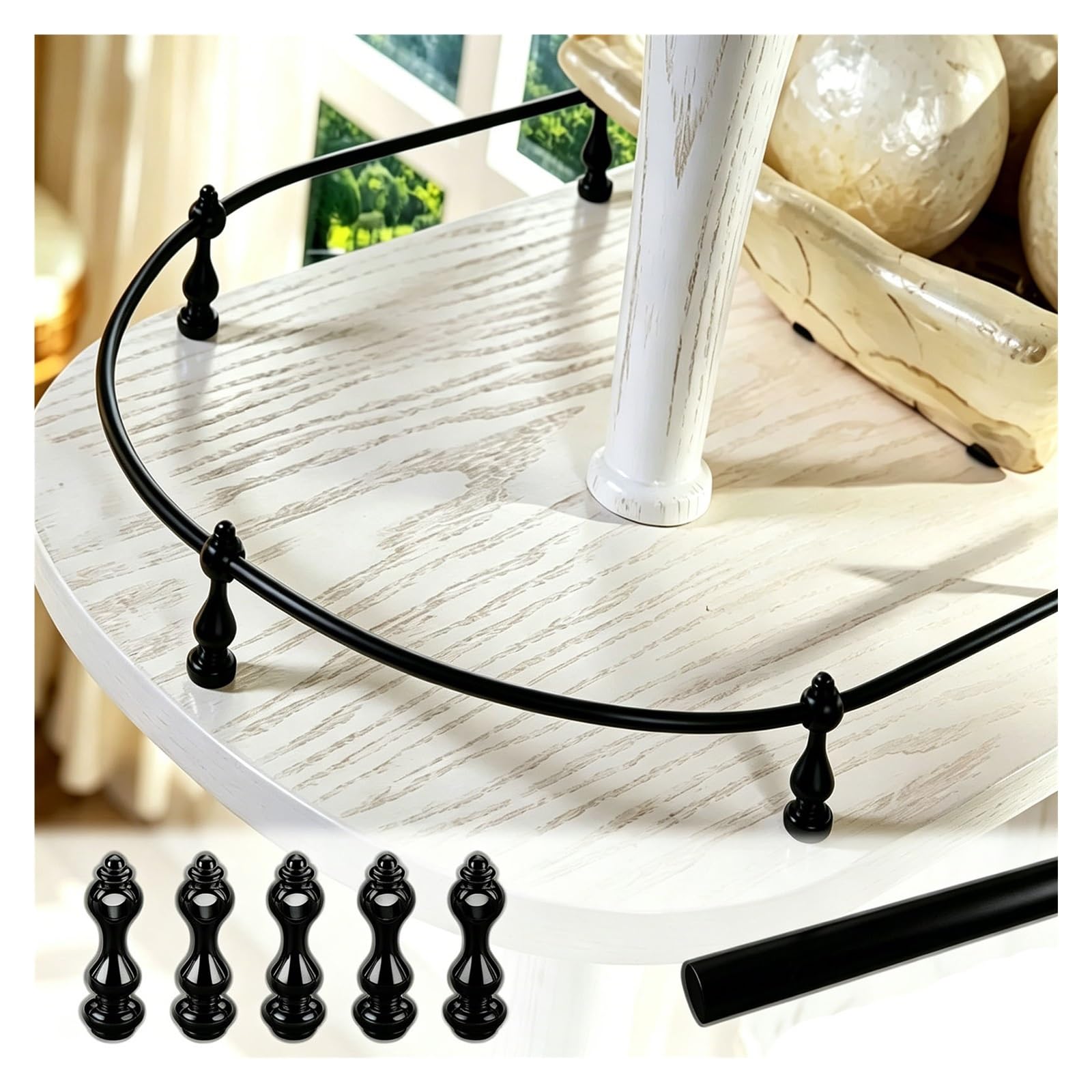 10 12 16 24 28 36in Bendable Aluminum Alloy Shelf Rail Kit, Anti-Tipping Guard Bars for Cabinet, Bookshelf, Wine Storage, Flexible Guard for Retail Rack, Corners(Black,36in/91cm)