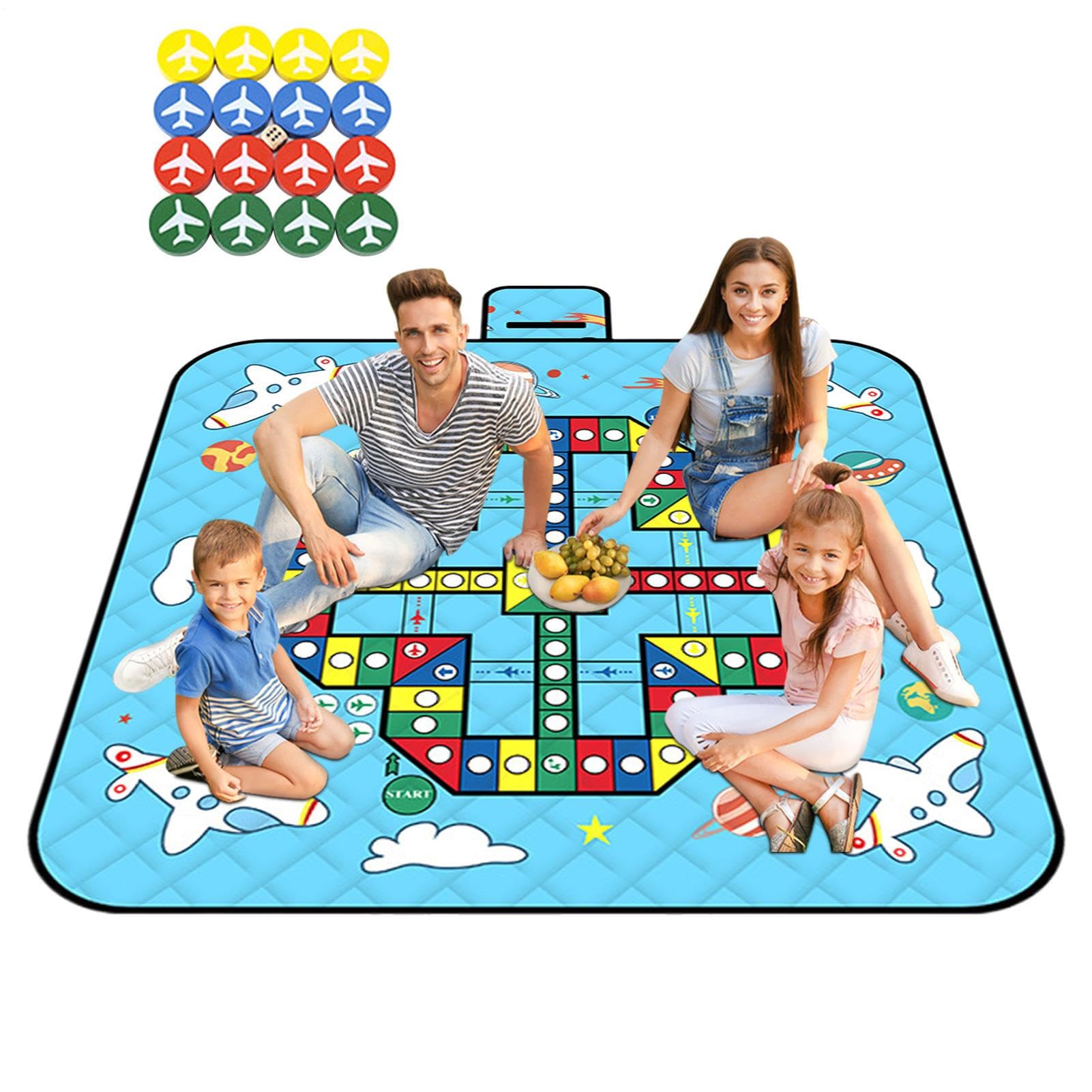 Tapis pliable multifonctionnel et jeu de société pour camping