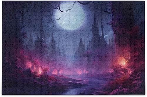 Dark Forest Jigsaw Puzzles 500 Pieces for Adults,Learning Educational Puzzles,Difficult and Challenge Families Toys with Mesh Storage Bag 2012137