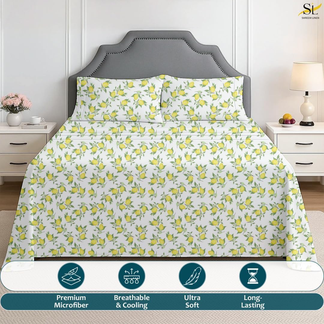 RV King Sheet Set - 4 Piece Bedding - Brushed Microfiber Soft Sheets for Campers, RV's & Travel Trailers RV King Size Bed with Flat,Fitted Sheet,2 Pillow Cases (Paisley Dreams)