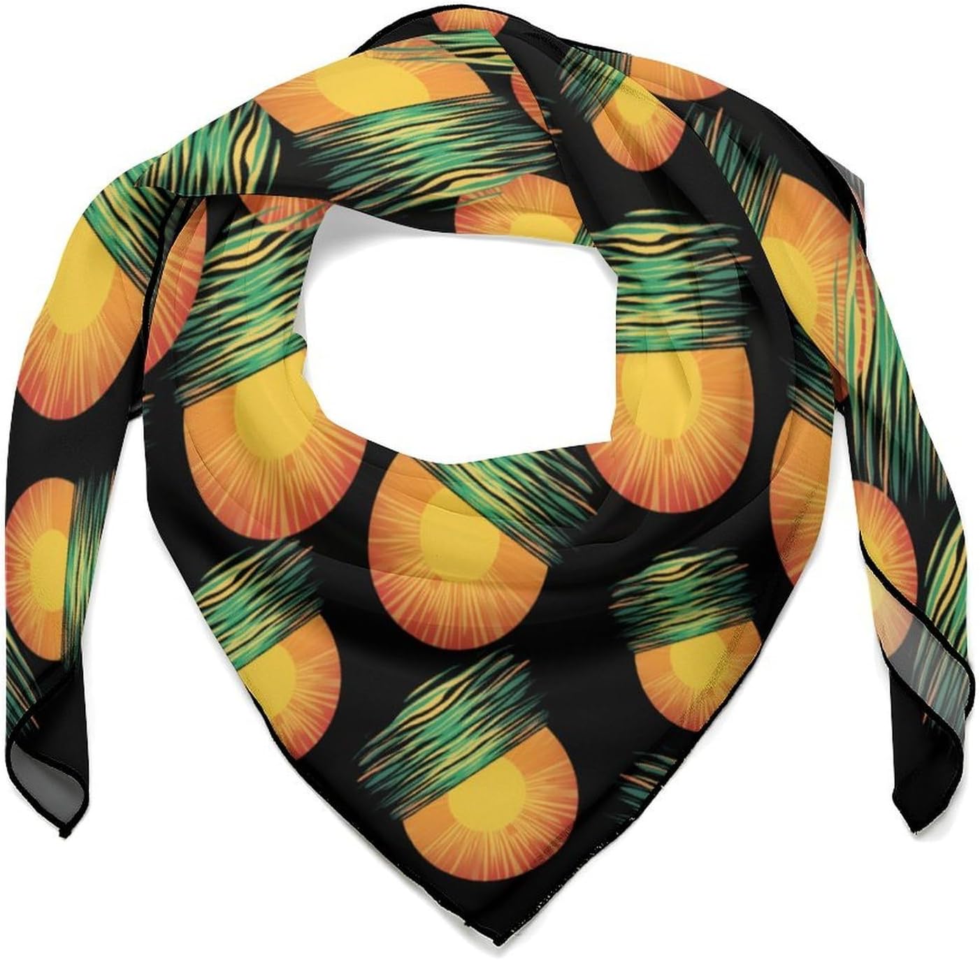 Sunrise Sunset-Sunshines Silk-Like Square Scarf for Women Vintage Printed Neck Scarf Bandanas Hair Scarves