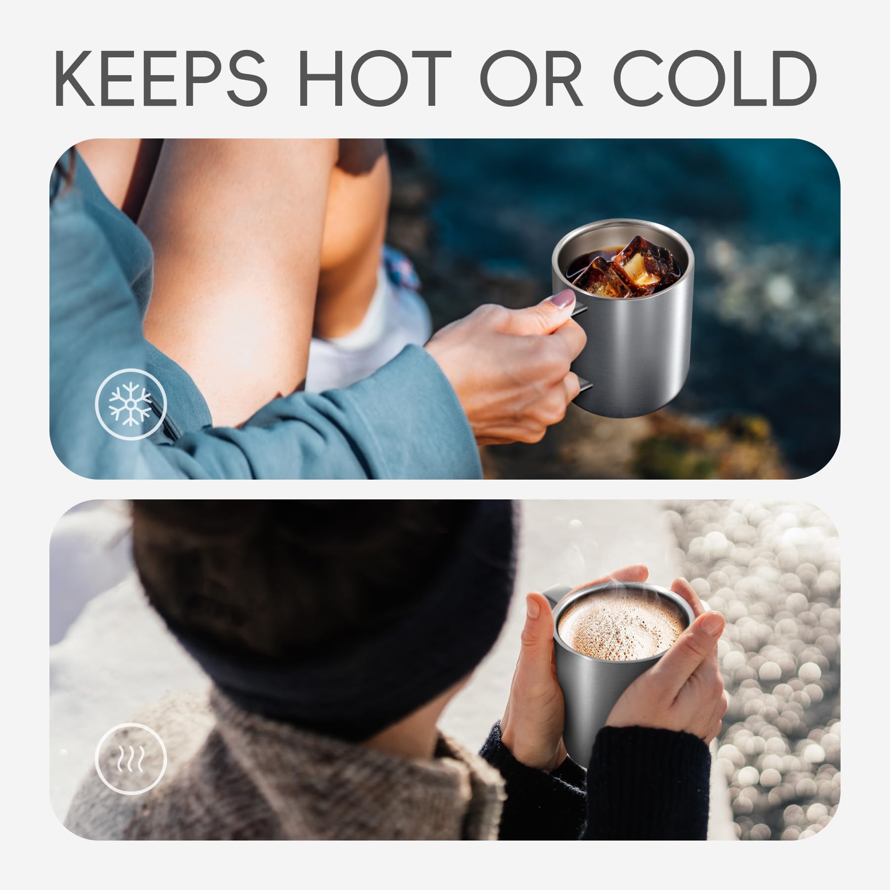 Homealexa Tasse à Café Isotherme 800 Ml, Acier Inox 304