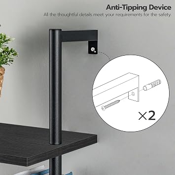 HOOBRO DIY Ladder Shelf, 6-Tier Wooden Wall Mounted Bookshelf, Narrow Bookcase, Display Shelf, Storage Rack, Plant Stand, for Living Room, Bedroom, Study, Balcony, Black BB651CJ01