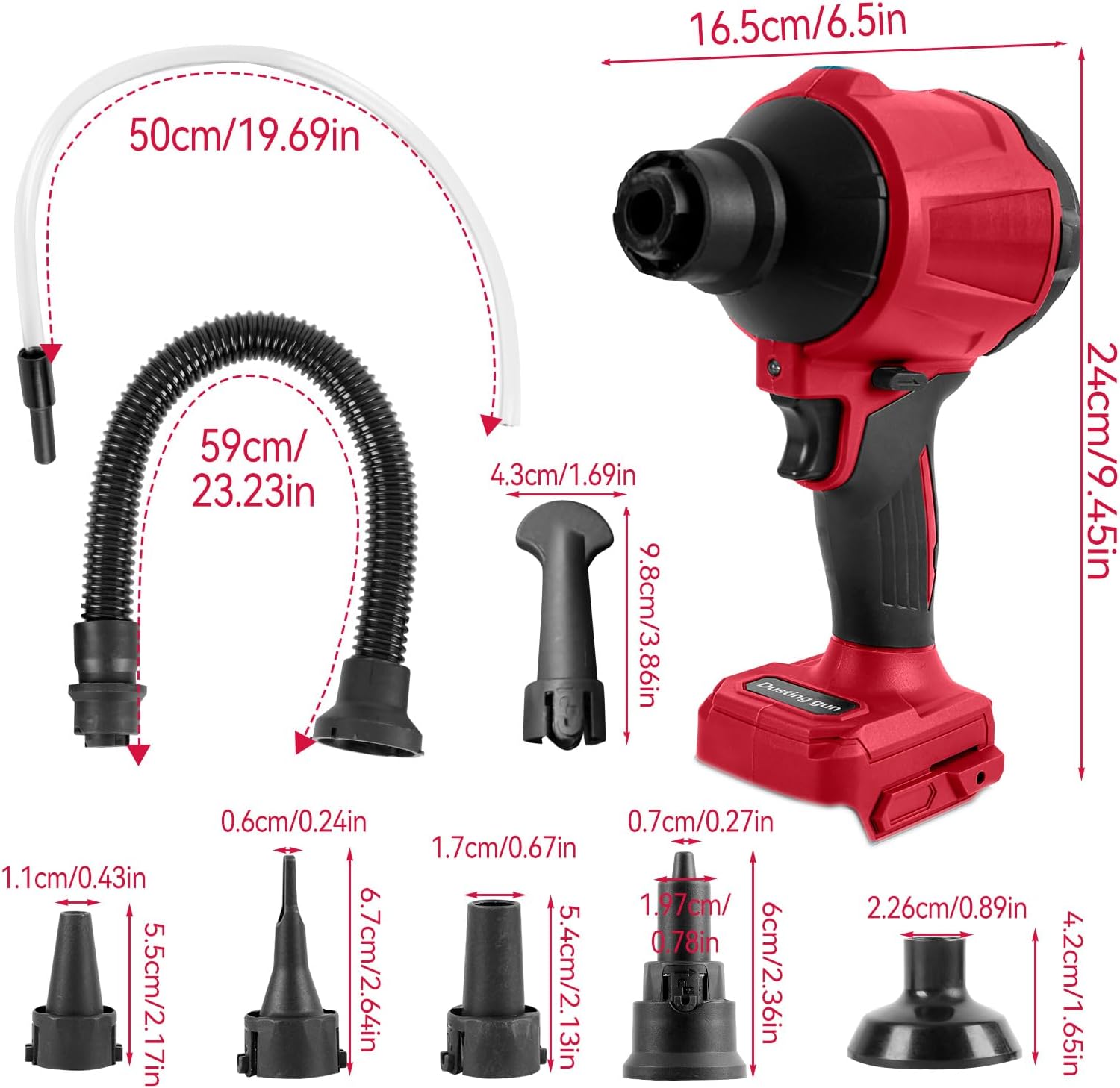 Cordless Dust Blower for Milw-aukee 18V Battery(Tool Only), Air Duster Compressed Air Mattress Pump,447MPH 40000RPM for Car,Garages,Sawmill Room,Workshop Cleaning (for Milwa-ukee 18V Battery)