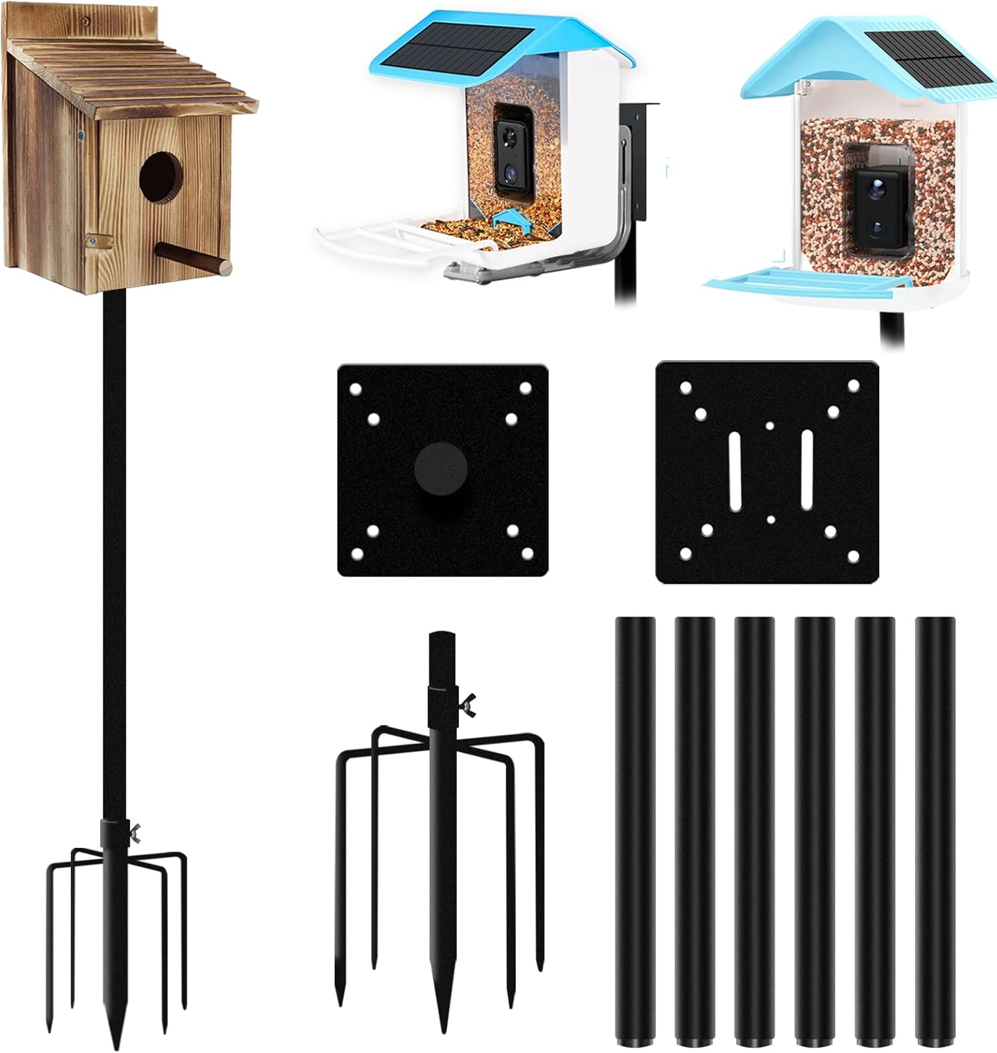 80 Inch Smart Bird House Pole, Outdoor Bird House Poles
