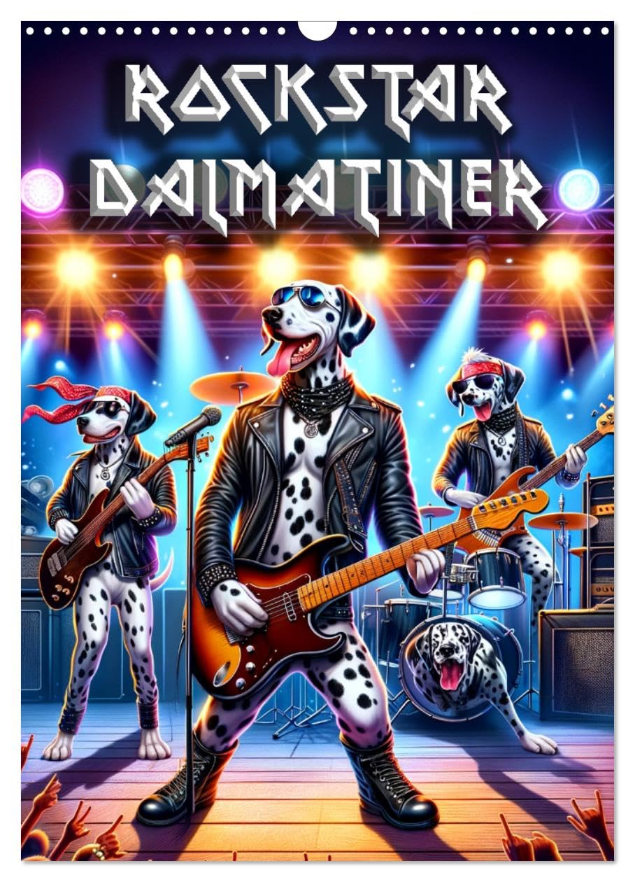 Rockstar Dalmatian UK-Version (Wall Calendar 2026 DIN A3 Portrait), CALVENDO 12 Month Wall Calendar