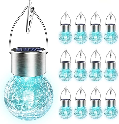 Ahongem Lampes solaires d'extérieur étanches : lampe de jardin à énergie solaire