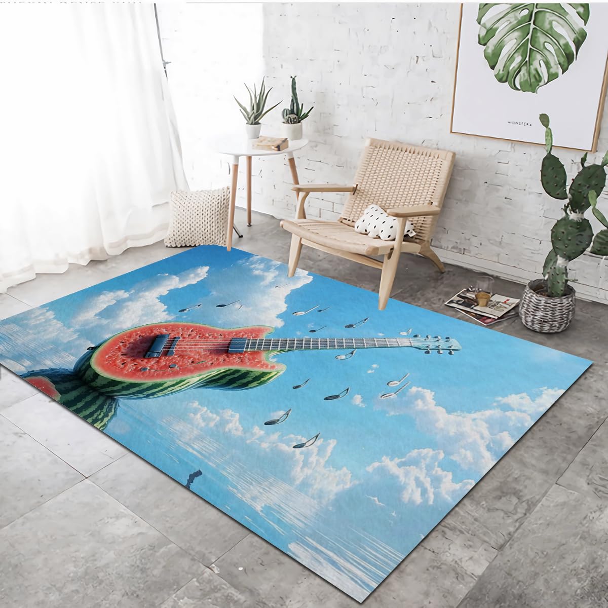 Guitare intérieur tapis de décoration moquette salon lavable 60x90cm entrée
