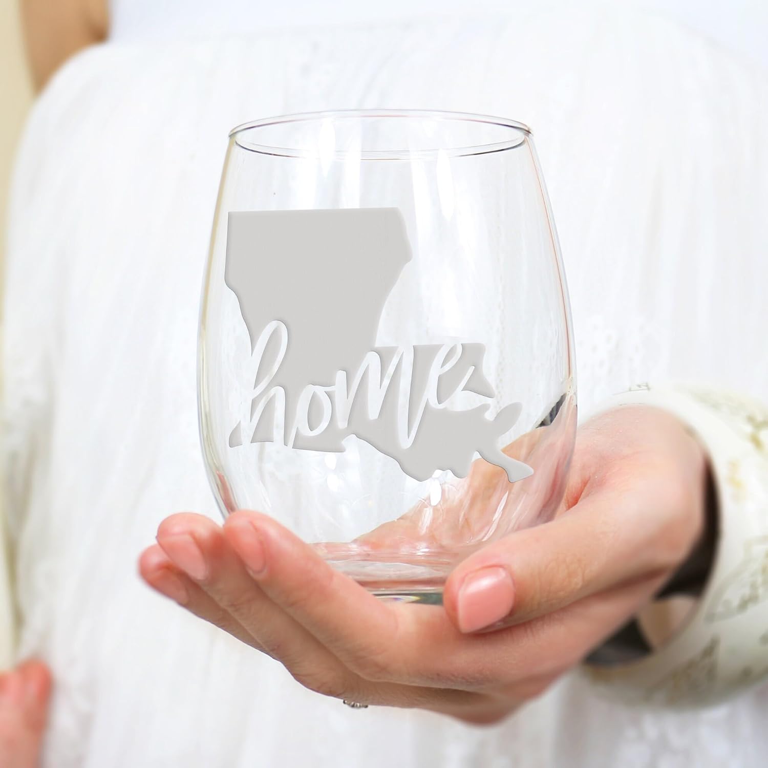 Louisiana State Stemless Wine Glass - Louisiana Fan Gift - 2 Glasses