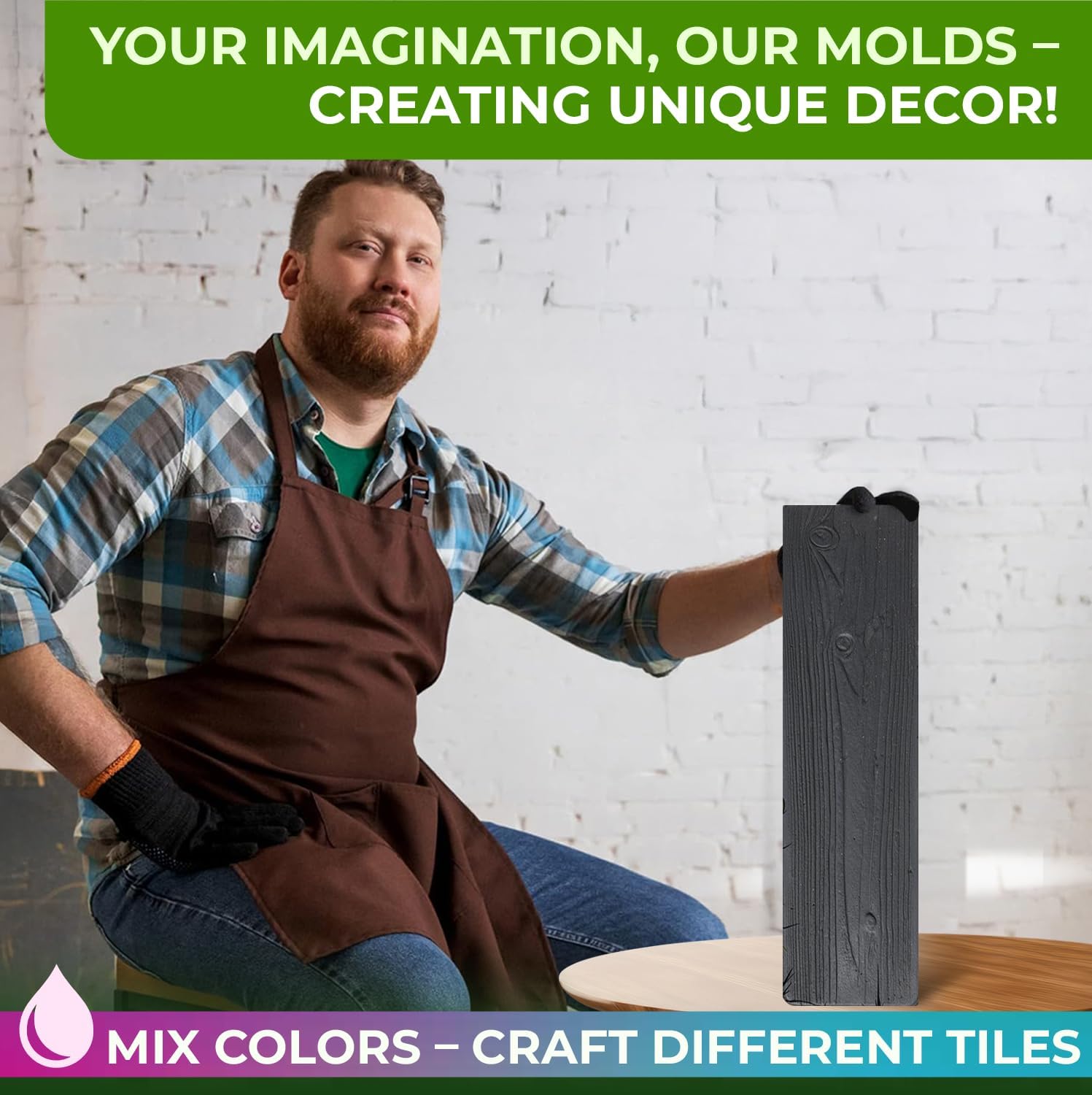 Big DIY Precast Concrete Molds 2 pcs Wooden Pavers Cement Paver Mold - Pathmaker ii Mold Hormigon Molde - Paving Stone Molds for Concrete - DIY Stepping Stone Forms