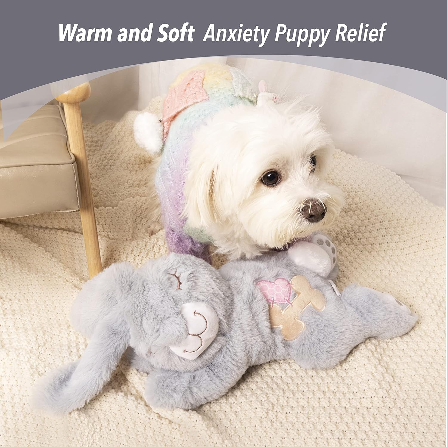 pet prime Variable Speed Heartbeat Timer Accessory for Heartbeat Toy for Puppy Rechargeable Pet Calming Aid for Separation Anxiety Plush Toy Compatible 8H Timer & Adjustable Speed - Image 3