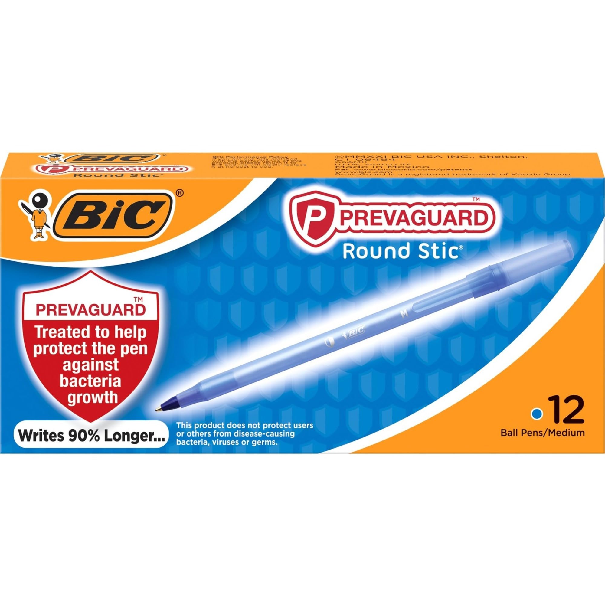 BIC PrevaGuard Round Stic Ballpoint Pen With Built-in Protection To Suppress Bacteria Growth Medium Point 1 0 mm — view 6