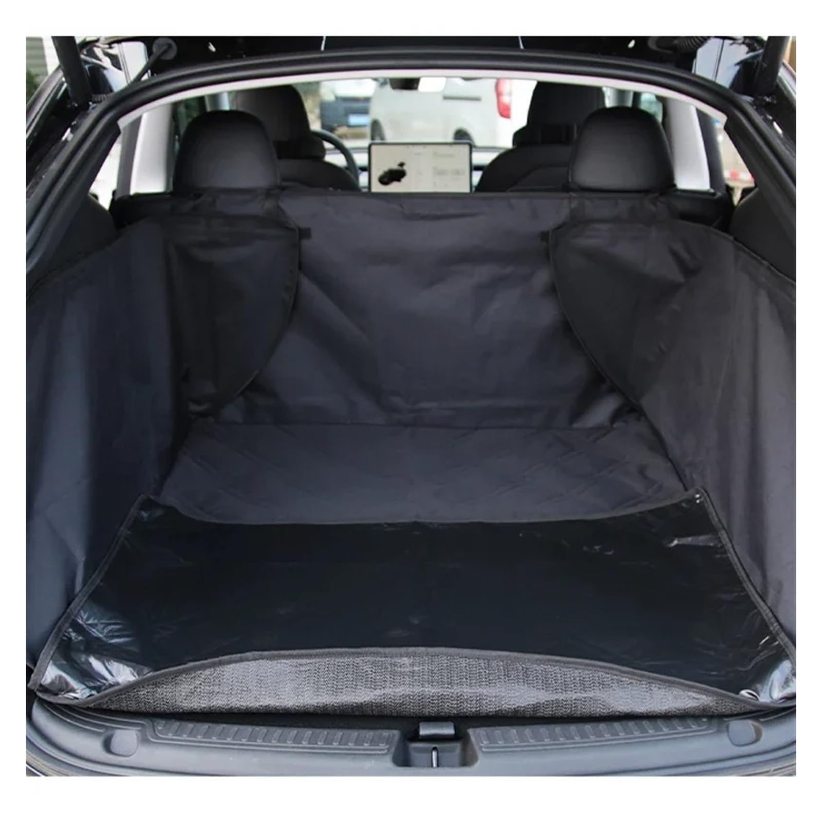 Alfombrilla Protector Maletero para Tesla para Modelo Y 2023 Alfombrilla Maletero Trasero Mascotas Funda Asiento Perro Tela Oxford Almohadilla Impermeable