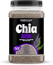 NUTRISHINE Chia Seeds 900gm | Raw Chia Seeds for Eating & Weight Loss | Rich in Omega-3, Protein, Fibre & Calcium | Gluten-Free, Non-GMO Superfood | Reusable Jar (Pack of 1)