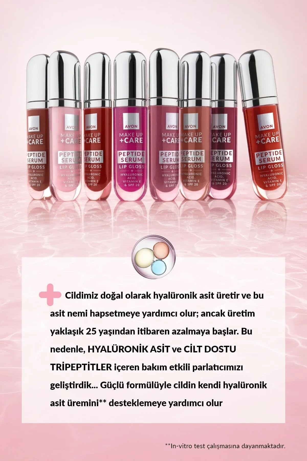 AVON Make Up + Care Peptit İçeren Serum Gloss Dudak Parlatıcısı, Nourish Nude