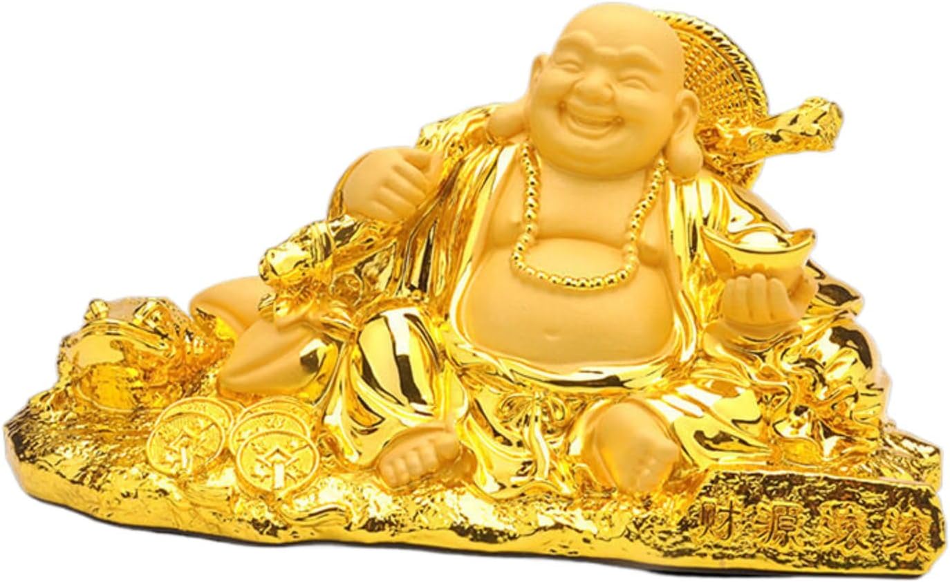 绒沙金工艺品财源滚滚 Feng Shui Figurine Lucky Money Toad Decorations 金蟾摆件 Feng Shui Figurine Home Office Decor Chinese Gifts 大肚弥勒笑佛车载摆件 Feng Shui Figurine Home Office Decor Chinese Gifts 过年生日礼品 9081