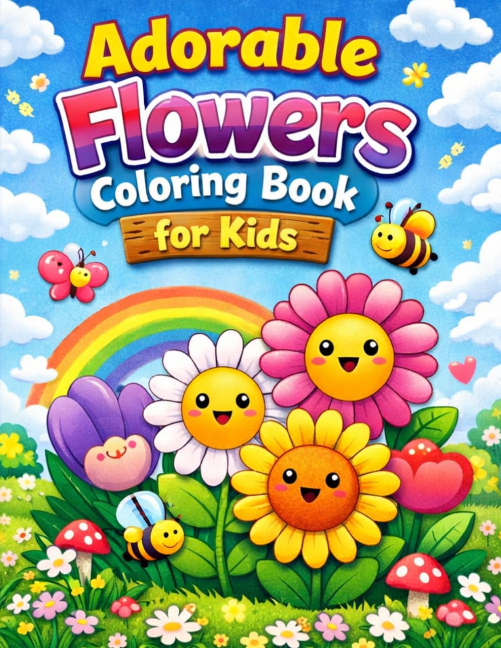 Cute Flowers Coloring Pages for Kids: Fun and Relaxing Flower Designs for Children to Color: Perfect for Relaxation, Creativity, and Mindfulness - 50+ ... Flower Designs for Boys and Girls Aged 4-8