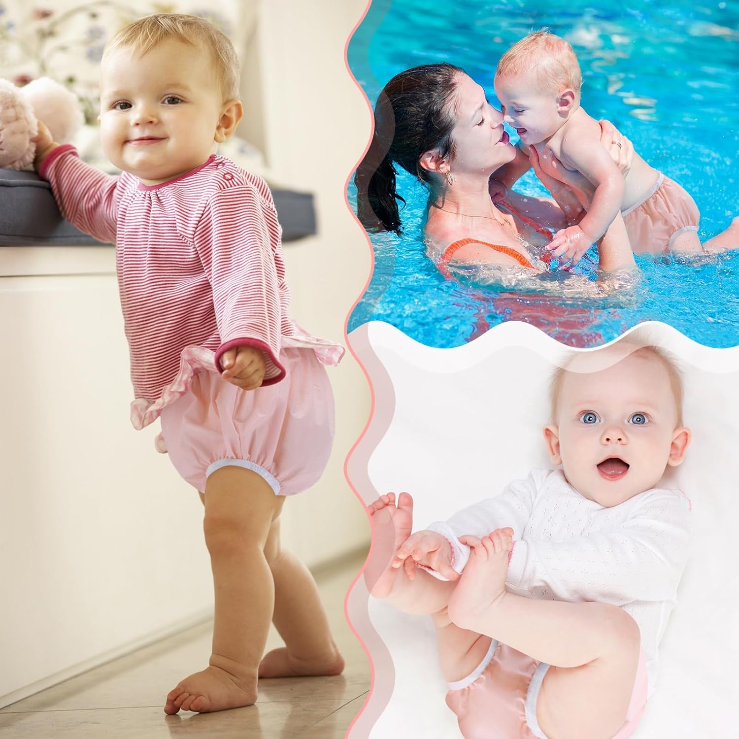 Cozypower 10 Pairs Waterproof Plastic Pants for Toddlers Reusable Plastic Diaper Covers Potty Training Underwear Pants(M) - Image 5