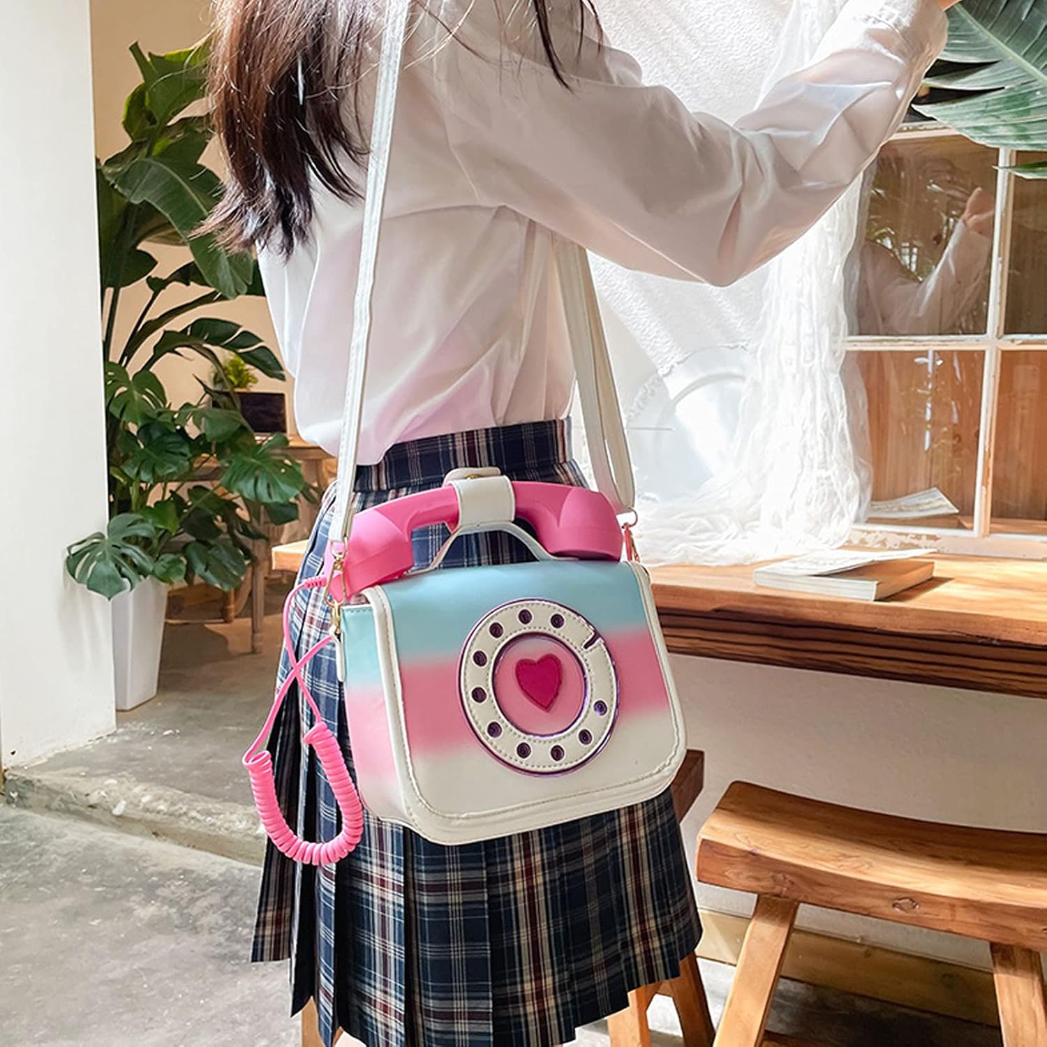 New Women's Shoulder Bag, Creative and Funny Personality Bag, Simulation Phone Messenger Bag, with A Microphone That Can Answer Calls, Can Adjust The Volume Bag, Large-capacity Handbag