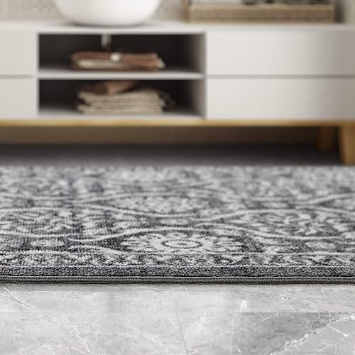 Miniatura 67 de Antep Rugs - Alfombras antideslizantes (antideslizante) 5 x 7 con parte trasera de goma floral geométrica de bajo perfil para interiores