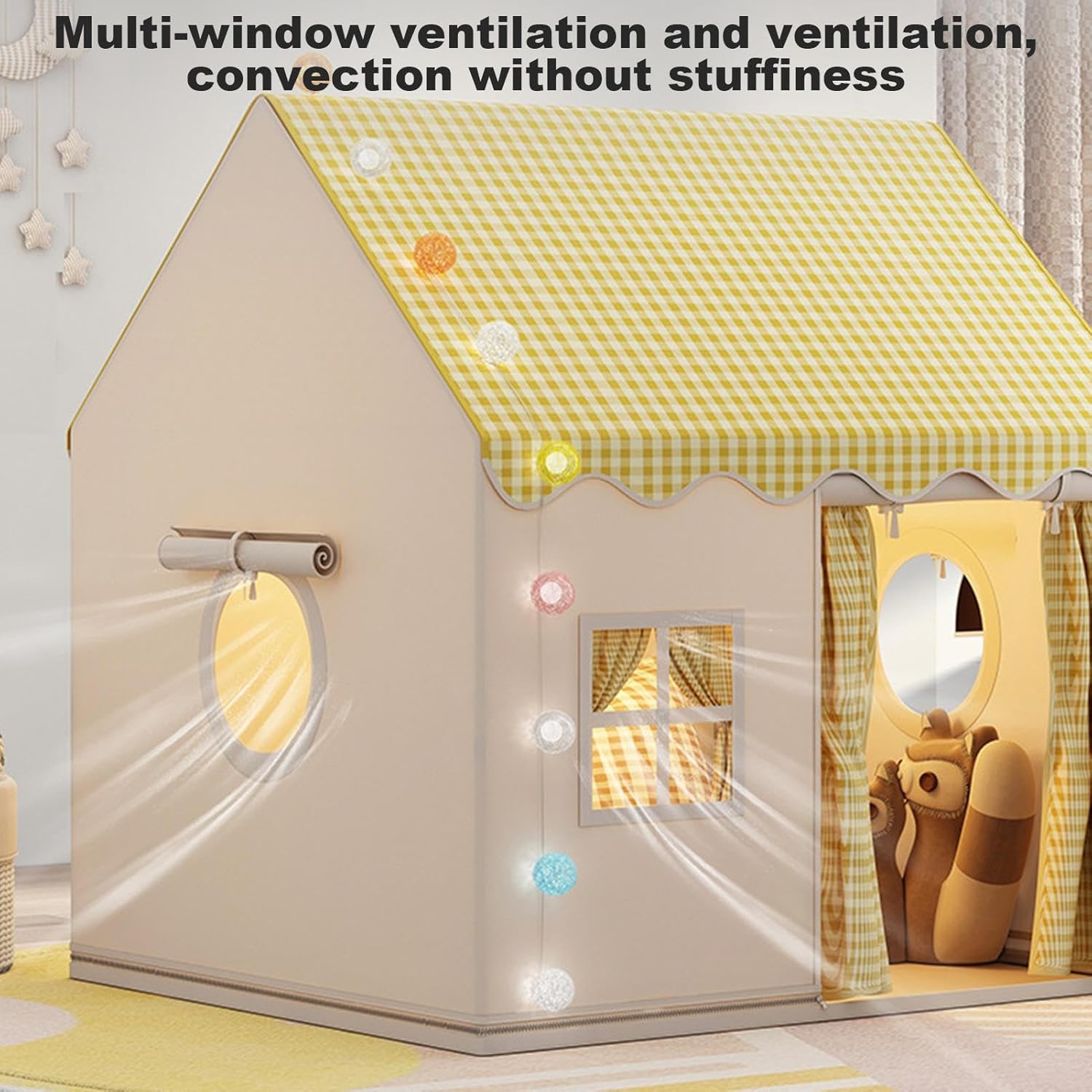 Indoor Kids Play Tent - Hideaway Playhouse for Boys and Girls with for and with | Large Bed Tent for , Fun Activity Center for Bedroom