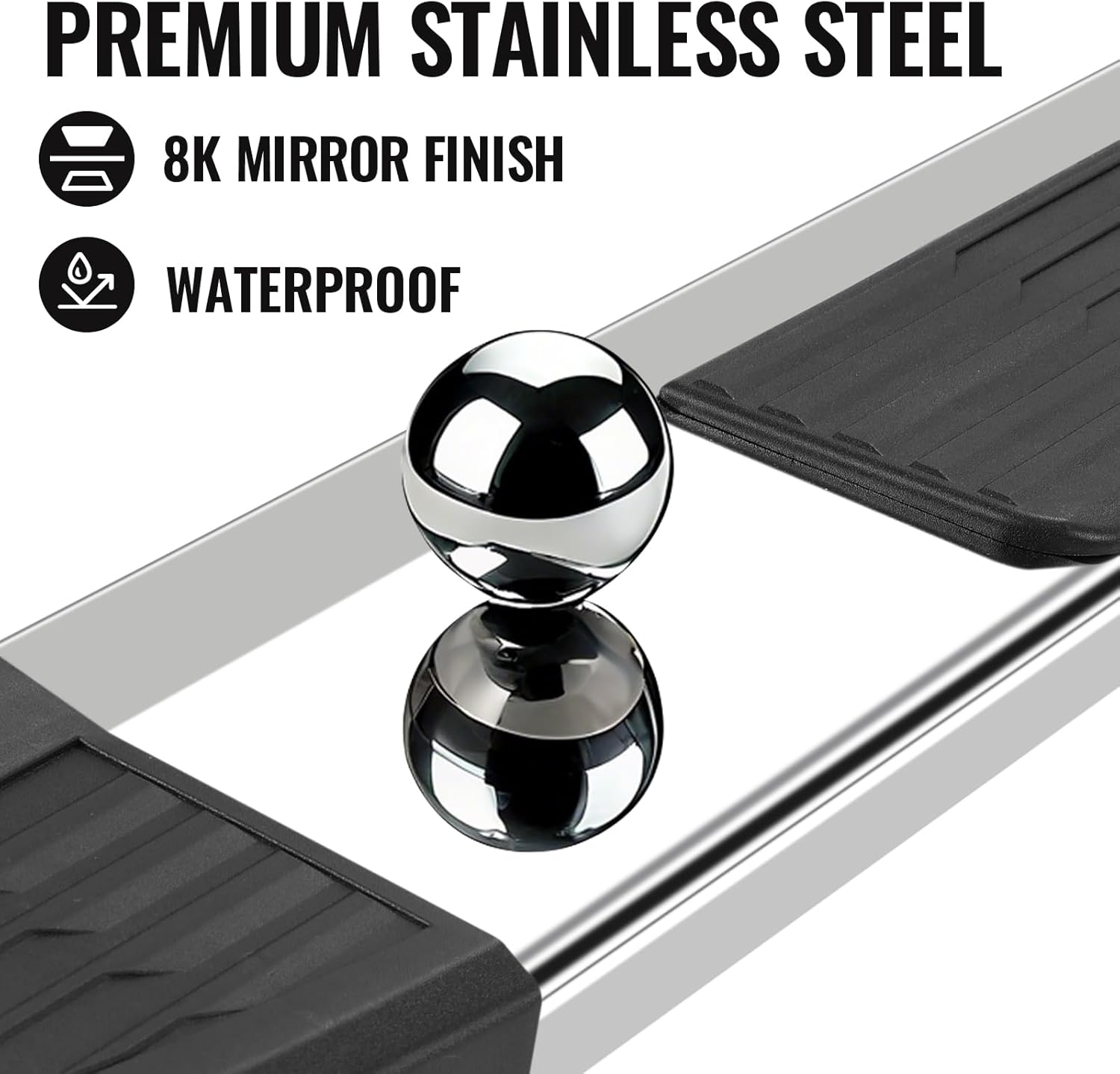 COMNOVA Running Boards Compatible with 2007-2018 Chevy Silverado/GMC Sierra 1500 Regular Cab, 2007-2019 Silverado/Sierra 2500HD 3500HD Single Cab. 6 Inch Silverado Side Steps Step Bars.