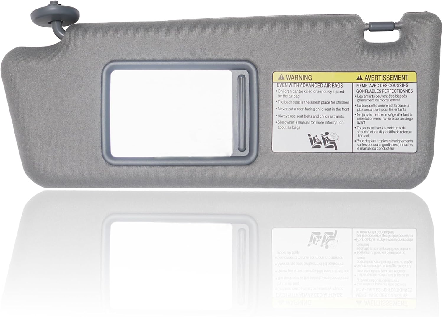 Left Driver Side Sun Visor Replacement Compatible with Toyota Tacoma 2005 2006 2007 2008 2009 2010 2011 2012 2013 2014 2015 Without Light Replace PN 74320-04181-B1 Light Grey