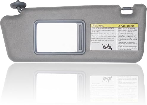 Left Driver Side Sun Visor Replacement Compatible with Toyota Tacoma 2005 2006 2007 2008 2009 2010 2011 2012 2013 2014 2015 Without Light Replace PN 74320-04181-B1 Light Grey