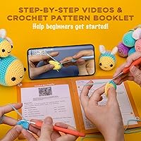 Vista 2 de Crochetta Kit de ganchillo para principiantes, kit de inicio de ganchillo para principiantes con tutoriales en video paso a paso, kit de ganchillo