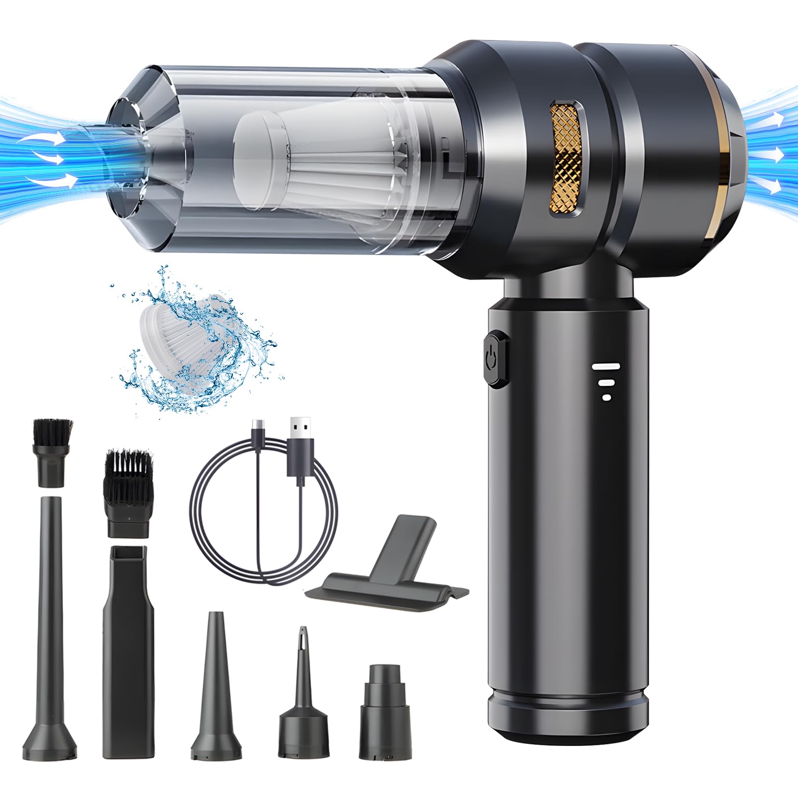 Nctoberows Handheld Vacuum Cleaner Cordless, 22000Pa Powerful Car Mini Vacuum Cleaner, Rechargeable Portable Lightweight dust catcher for Home Car Carpet Stairs Pet Hair Deep Cleaning