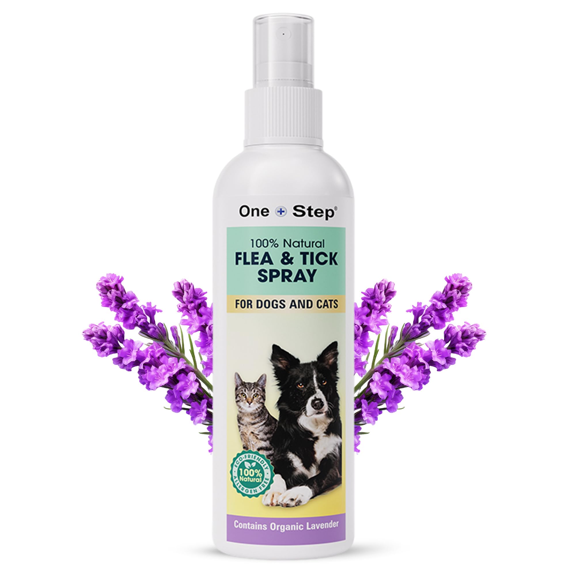 Flea & Tick Spray for Dogs & Cats 250ml, 100% Natural Formula, Allergen Free, Eco-Friendly, Organic Lavender and 6 Other Essential Oils, Pets Care Treatment for Fleas, Ticks & Mosquitos