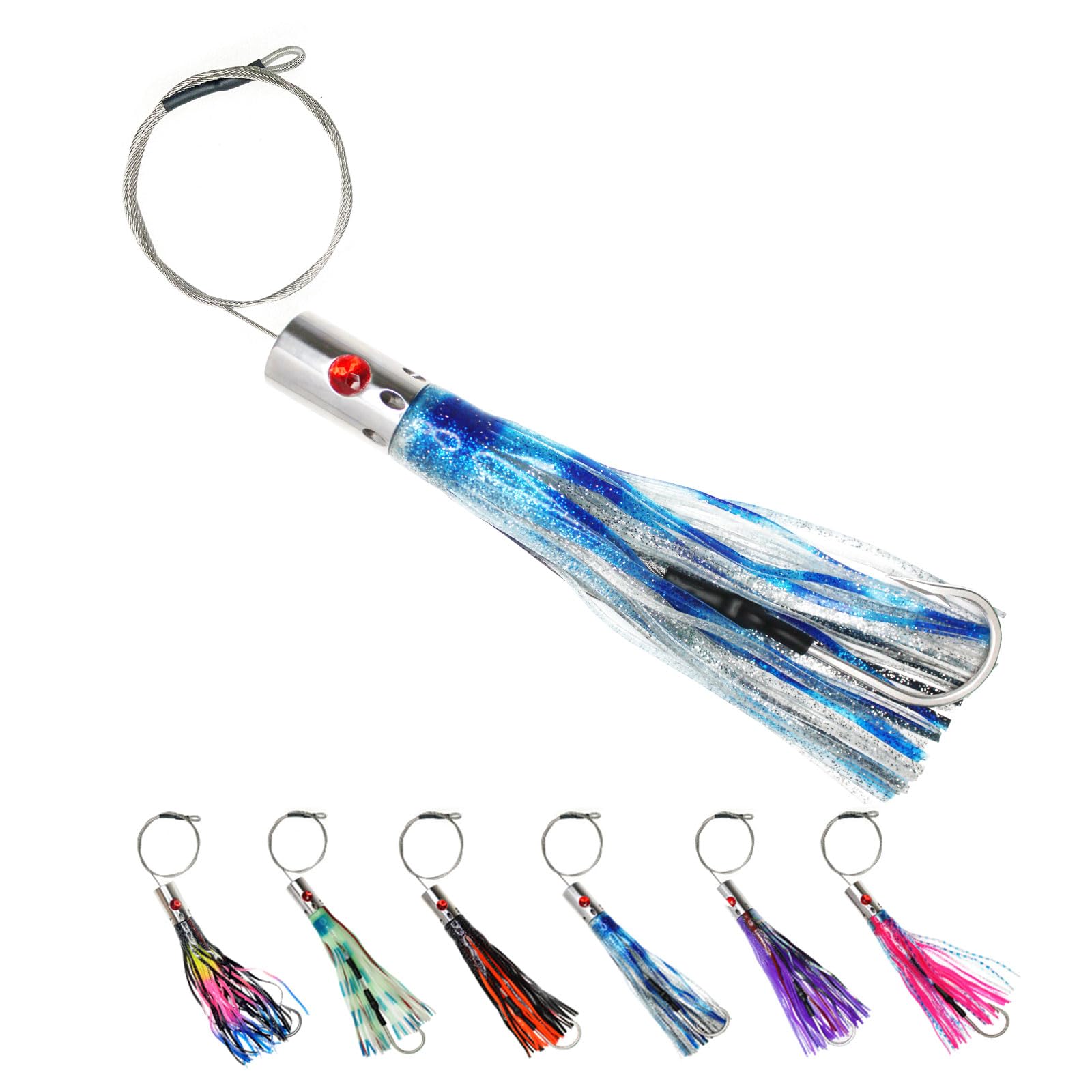 VIKETECH 10’’ 6oz Stainless Deep Sea Fishing Trolling Lure for Marlin Tuna Mahi Mahi Wahoo Sailfish Dolphin Saltwater Offshore Big Game Trolling Lures