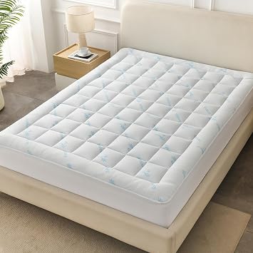 Bamboo Mattress, Twin Size Mattress with Quilted Bamboo Fabric Cover, Supportive Layered Design for Everyday Sleeping, Twin Mattress Topper for Bedroom, Guest Room & Dorm Use