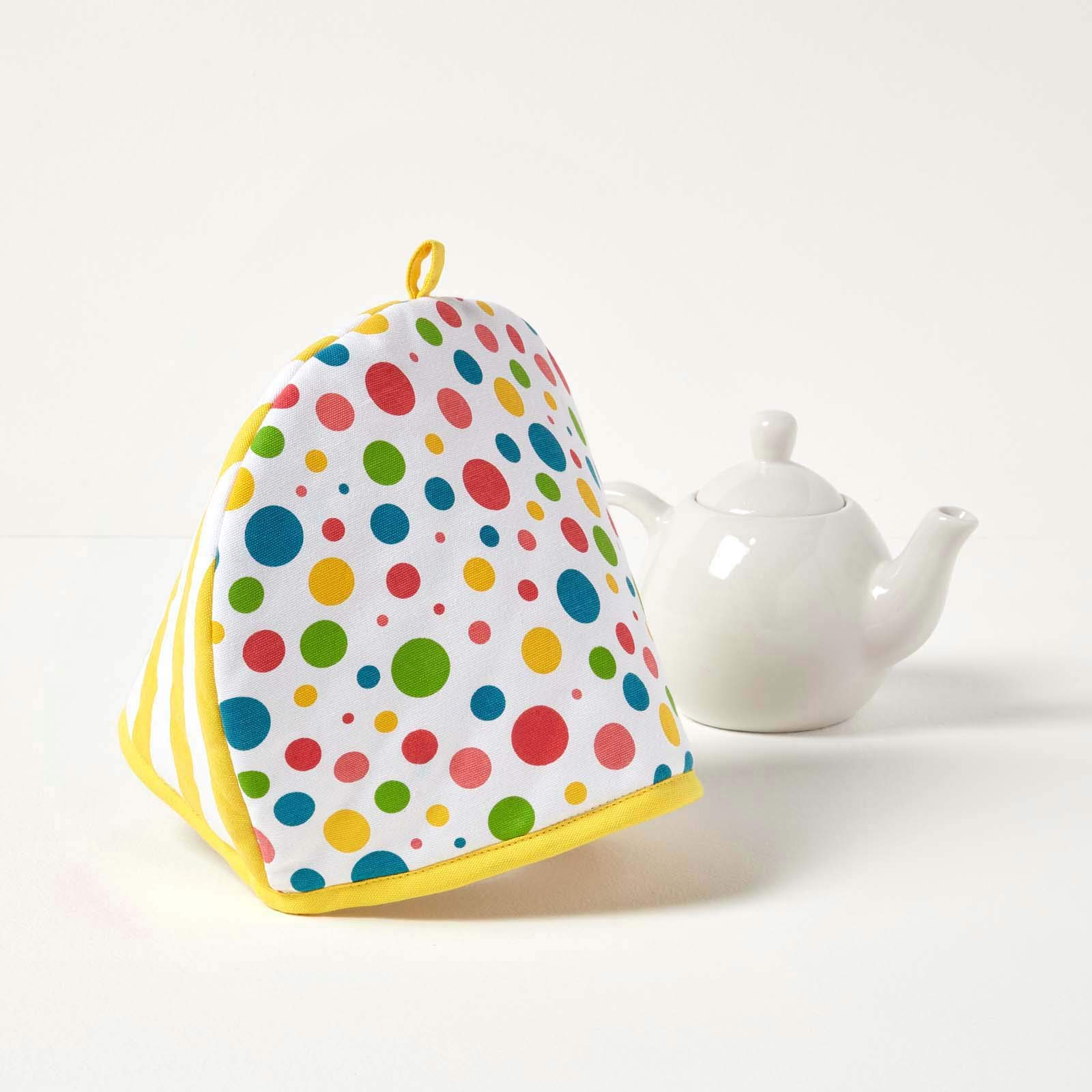 Homescapes Copriteiera In Cotone Multicolore A Pois – Imbottito, 36x24 Cm, Adatto A Teiere E Caffettiere - 3