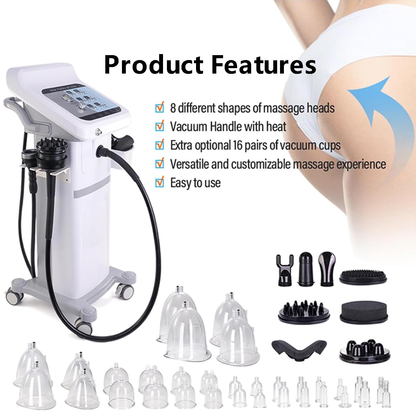 G8 Vibrazione Vuoto Corpo Massaggio Macchina Dimagrante Cellulite Riduzione Grasso Modellamento Corpo Perdita di Peso Salone Uso 8 Diverse Testine di Massaggio e Coppa del Seno